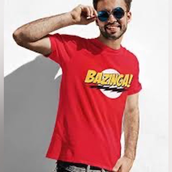 🌸3/$25 🆕 The Big Bang Theory Bazinga! Screen Print Crew Neck T-Shirt Size S - Picture 2 of 12